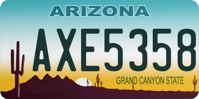 AZ license plate AXE5358