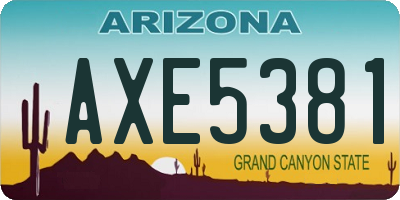 AZ license plate AXE5381