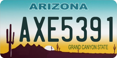 AZ license plate AXE5391