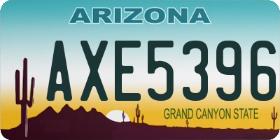 AZ license plate AXE5396