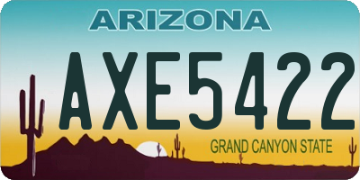 AZ license plate AXE5422