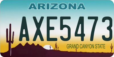 AZ license plate AXE5473