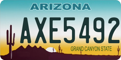 AZ license plate AXE5492