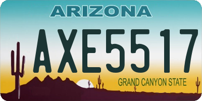 AZ license plate AXE5517
