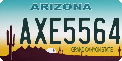 AZ license plate AXE5564