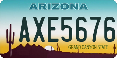 AZ license plate AXE5676