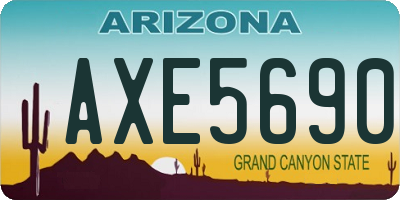 AZ license plate AXE5690