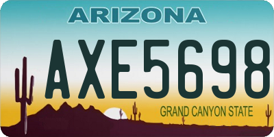 AZ license plate AXE5698