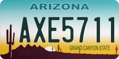 AZ license plate AXE5711