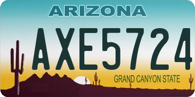 AZ license plate AXE5724