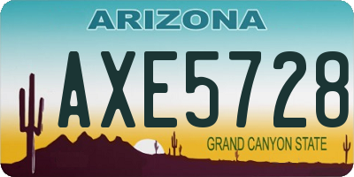 AZ license plate AXE5728