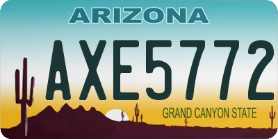 AZ license plate AXE5772