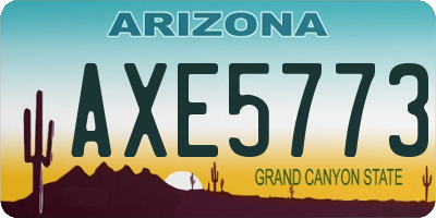 AZ license plate AXE5773