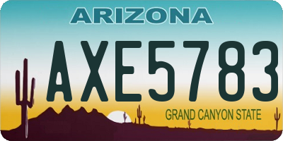 AZ license plate AXE5783