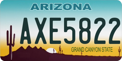 AZ license plate AXE5822