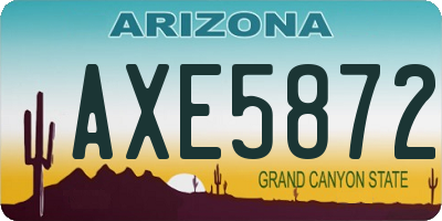 AZ license plate AXE5872