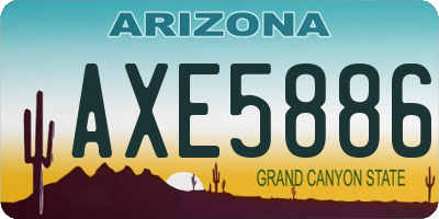 AZ license plate AXE5886