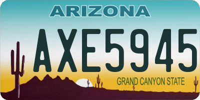 AZ license plate AXE5945