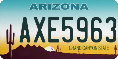 AZ license plate AXE5963