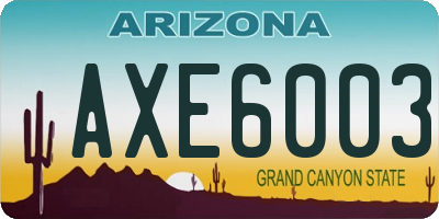 AZ license plate AXE6003