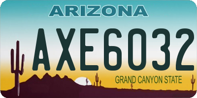AZ license plate AXE6032