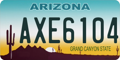AZ license plate AXE6104