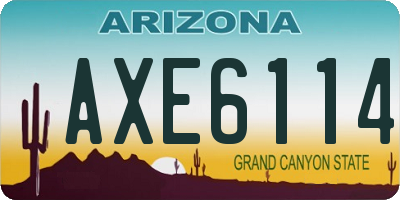 AZ license plate AXE6114