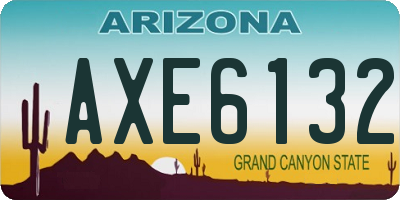 AZ license plate AXE6132