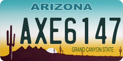 AZ license plate AXE6147