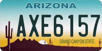 AZ license plate AXE6157