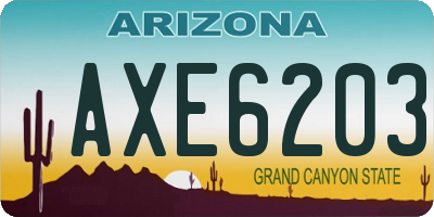 AZ license plate AXE6203
