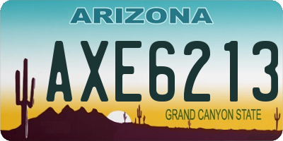 AZ license plate AXE6213