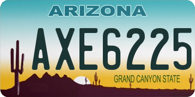 AZ license plate AXE6225