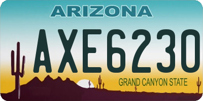 AZ license plate AXE6230