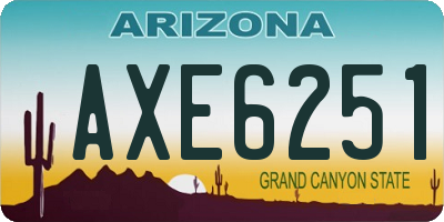 AZ license plate AXE6251