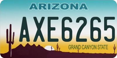AZ license plate AXE6265