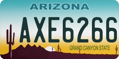 AZ license plate AXE6266