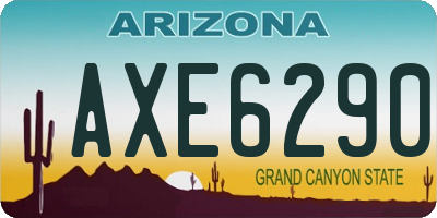 AZ license plate AXE6290