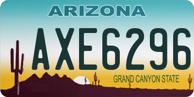 AZ license plate AXE6296