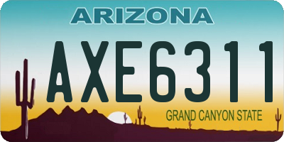 AZ license plate AXE6311