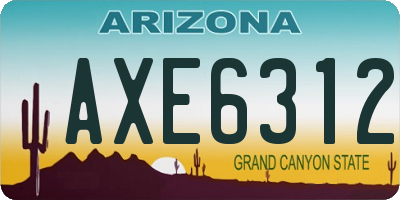 AZ license plate AXE6312