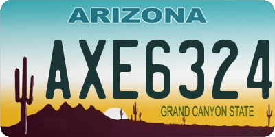 AZ license plate AXE6324