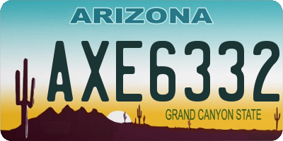 AZ license plate AXE6332