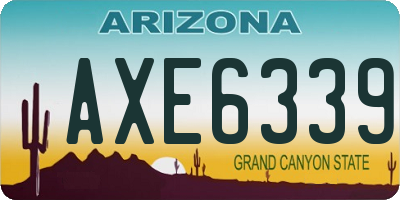 AZ license plate AXE6339