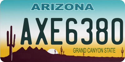 AZ license plate AXE6380