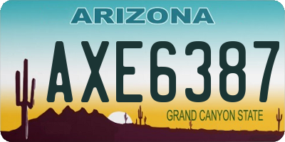 AZ license plate AXE6387
