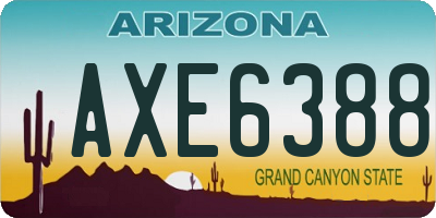 AZ license plate AXE6388