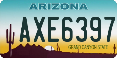 AZ license plate AXE6397