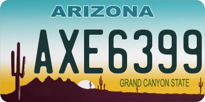 AZ license plate AXE6399