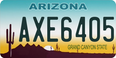 AZ license plate AXE6405